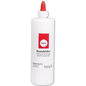Rayher Hobby knutsel lijm - flacon van 500 gram - wit - met doseerdop - geschikt voor alles - Hobbylijm