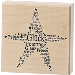 Rayher Hobby Rayher stempel hout ""ster"", 7 x 7 cm, houten stempel Kerstmis, voor het ontwerpen van kaarten, enveloppen, geschenken, boterstempel, 2802800