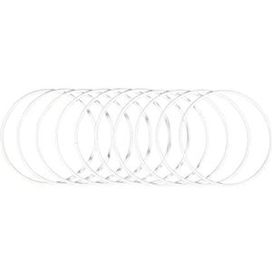 Rayher Metalen ringen, 10 stuks, diameter 15 cm, wit gecoat, dikte ca. 3 mm, draadringen om te knutselen, voor wikkeltechniek, dromenvanger, bloemschikken, bruiloftskrans, hoepels, 25217102
