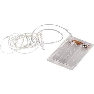 Rayher Mini LED-lichtketting met draad/timer, 220 cm, 20 LED's, werkt op batterijen, lichtgeel, 69169159