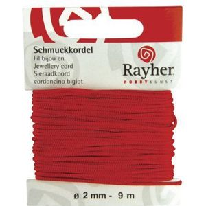 8956918 Deco sieraadkoord rood - 2mm 9mtr