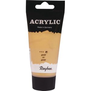 Rayher hobby Acrylverf op waterbasis - goud - 75 ml - Schilderen/knutselen - Voor kinderen en volwassenen