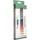 Aquarelverf/Waterverf Schilder Setje 12 Kleuren Tubes 12 ml - Hobby/Knutselmateriaal Creatief