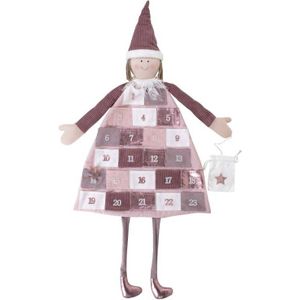 Rayher Adventskalender Om Te Vullen, Stof, Rosé, 118 X 53 Cm, Wit En Roze