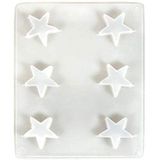 Rayher 36100000 gietvorm ster voor beton, zeep, was en chocolade, vorm met zes kleine sterren, 3,6 cm, wit