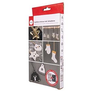 Rayher Gießformen Silikon Winter + Schablone grau
