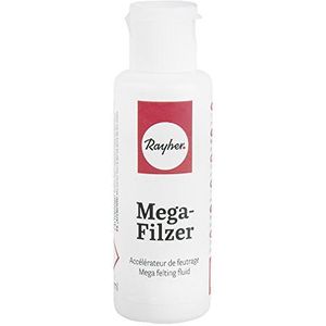 Rayher Mega-vilt, fles 50 ml, versnelt nat vilten, 10 x sneller vilten, 100% natuurproduct, op plantaardige basis, kleurvriendelijk, hoog rendement, 5364000