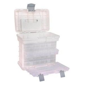 Rayher Tragebox Aufbewahrungsbox transparent/weiß 26,0 x 17,5 x 27,5 cm