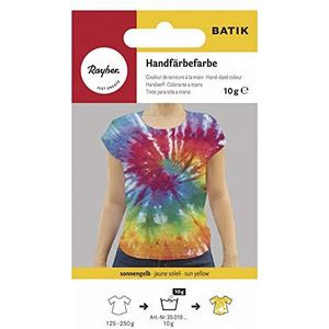 Rayher 35019161 Batik-handverfverf, zonnegeel, zakje 10 g, batikverf, textielverf voor ca. 125-250 g stof, textielverf