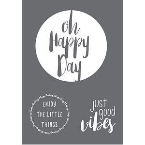 Rayher Happy Day 45098000 sjabloon DIN A4 met rakel zeefdruk zelfklevende schildersjablonen