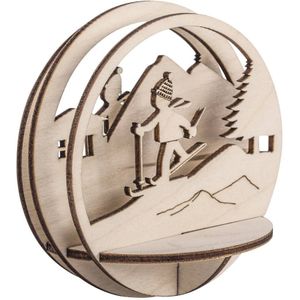Rayher 62886505 - Houten steekdelen Skiër - Doorsnede 9,5cm - 5-delig