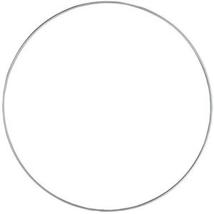Rayher 2505422 metalen ring, zilver gecoat, diameter 30 cm, dikte ca. 3,5 mm, draadringen om te knutselen, voor wikkeltechniek, dromenvanger, bloemistiek, bruiloftskrans, hoepels