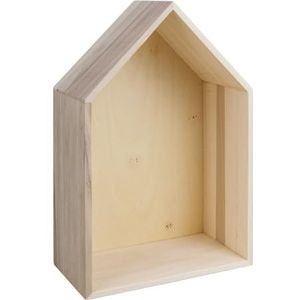 Rayher Hobby Rayher 62594000 Houten huis FSC-gecertificeerd met haak om op te hangen, frame voor objecten, beige, 62594000