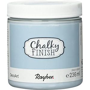 RAYHER HOBBY 38868566 Chalky Finish op waterbasis, krijtverf voor shabby-chic-, vintage- en landhuis-looks, 236 ml (1 stuk) blauwgrijs