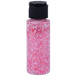 Rayher 38465287 Stofverf Extreme Glitter, klassiek rood, fles 59 ml, textielverf met glittereffect, geen fixatie nodig