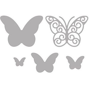 Rayher Hobby 59229000 Stanssjablonenset Whimsical Butterflies, 5 stuks, 1,3-4,5 cm