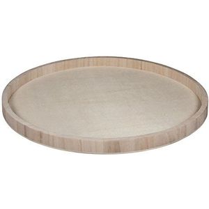 Rayher 62732000 Ronde dienblad, natuurlijk hout, om te decoreren, diameter 40 cm, randhoogte ca. 2,6 cm, bodemdikte ca. 2-3 mm