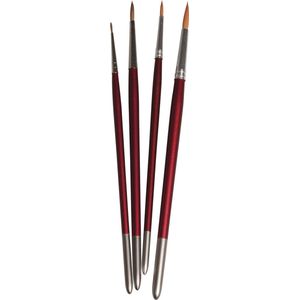 Hobby schilder penselen synthetisch rond set 4-delig