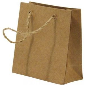 Rayher 67223000 - Papieren tasje met jute hengsel - 7,5x7x3cm