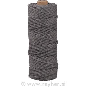 Macramé koord 3 mm - Makramee garen - Grijs