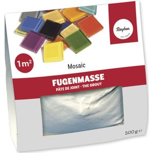 Rayher hobby Mozaiek steentjes voegmiddel - wit - zak van 500 grams - hobby artikelen/knutselspullen