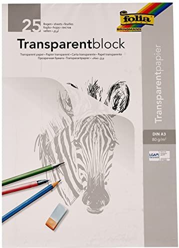 Rayher 8147900 transparant papier DIN A3 25 vellen transparant papier voor tekenen, naaien en houtbewerking, 80 g