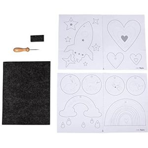 Rayher 87209000 noppenset, 1 prikkelmat van vilt, 1 tintelnaald, modellen met 16 motieven, tintelnaaldenset voor kinderen