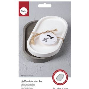 Rayher - 36126000 Siliconen gietvorm - Onderzetter ovaal - 17,8x9,5x1,6cm