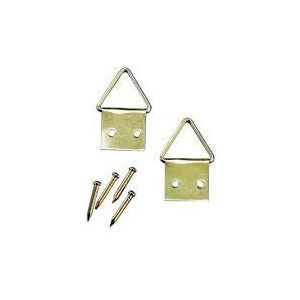 Ophangsysteem - 10x stuks - schildersdoeken haakjes - 14 mm - messing - schilderijhaakjes