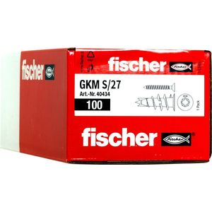 Fischer GKM - Metalen Zelfborende Gipsplaatpluggen - Inclusief Schroef 4,5x50mm - 100 Stuks In Doos