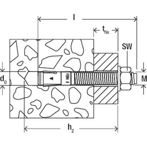 Fischer FBN II 10/100 Boutanker 176 Mm 10 Mm 40943 20 Stuk(s)