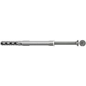 fischer Pluggen met lange schacht SXR 10 x 80 TR, pluggen met bijpassende verzonken schroef van roestvrij staal, nylon pluggen voor optimale grip bij bevestigingen in beton, baksteen en metselwerk, 50