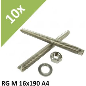 Fischer - RGM 16X190 A4 Ankerstang - 10 Stuks - Hoogwaardige Draadstangen