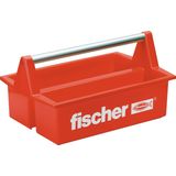 fischer Mobibox WZK gereedschapskist met aluminium handvat, een handige en robuuste kunststof toolbox voor het vervoeren van gereedschap en kleine onderdelen, rood, 1 stuk