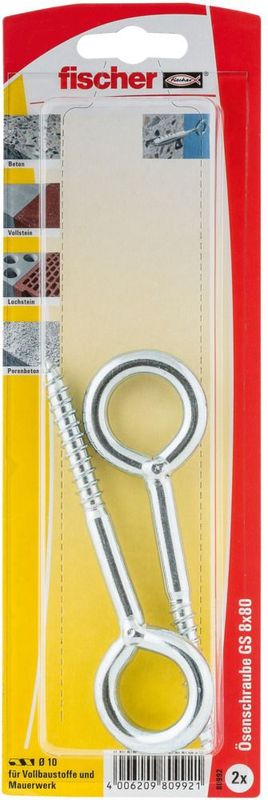 Senschraube gs 8,0 x 80 mm, 2 Stück Dübel - Fischer