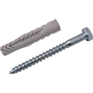 Pluggen met houtschroef DIN 571 UX Fischer D10xL60mm 4st