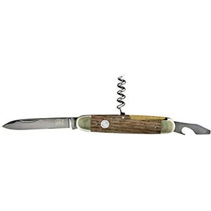GÜDE Solingen Gesmeed zakmes, 7 cm, eikenhout, alfa, dubbele pen, handgemaakt in Duitsland