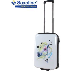 Saxoline - Handbagage Koffer - Paardenhoofd Print - Harde Koffer - 55cm