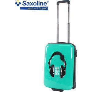 Saxoline - Handbagage Koffer - 55cm - Headphone Print - Bedrukt