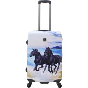 Saxoline Harde Koffer / Trolley / Reiskoffer - 67 cm (Medium) - Black Horse - Black Horse