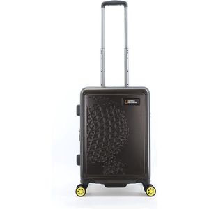 National Geographic Handbagage Harde Koffer / Trolley / Reiskoffer - 55x38x20cm - Globe - Zwart