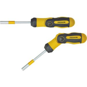 Proxxon 22288 ratel/knikbare schroevendraaier, autolock-systeem, voor ¼ inch standaardbits, in middenpositie wordt de ratelfunctie geëlimineerd