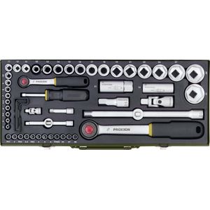 PROXXON 23040 Dopsleutelset - 56-Delig - Chroom-Vanadium-Staal - Stalen Kist