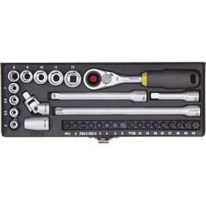 Proxxon - 23078 - Dopsleutelinzetstuk - Metrisch - Chroom-vanadium staal - 32-delig