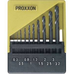 Proxxon Micromot 28 874 HSS Metaal-spiraalboorset 10-delig 0.3 mm, 0.5 mm, 0.8 mm, 1 mm, 1.2 mm, 1.5 mm, 2 mm, 2.5 mm,