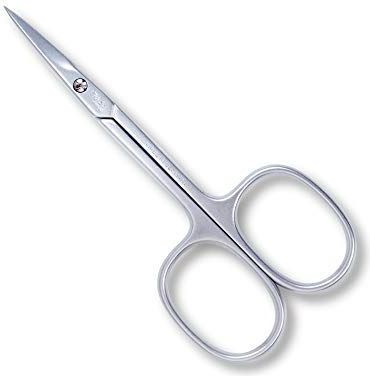 Credo Solingen Peau Ciseaux 8 cm, courbé, chrome mat