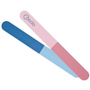 Credo Solingen Lot de 3 limes pour ongles naturels Rose/bleu 180 mm