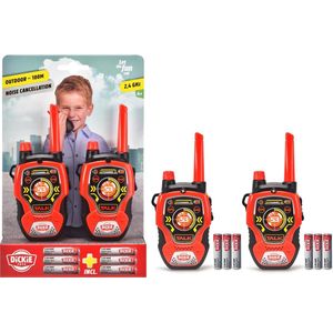 Dickie Toys - Walkie Talkie Fun - Rood/Zwart - 2 Stuks - 16 Cm - 2.4 GHz