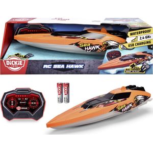 Dickie Toys - RC Sea Hawk - Bestuurbare Speedboot - Feloranje - 33 cm