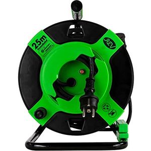 REV Kabelhaspel EX, 25m, H05RR, IP44, 3000W, verlengkabel, kabelhaspel outdoor, geaarde stekker, groen
